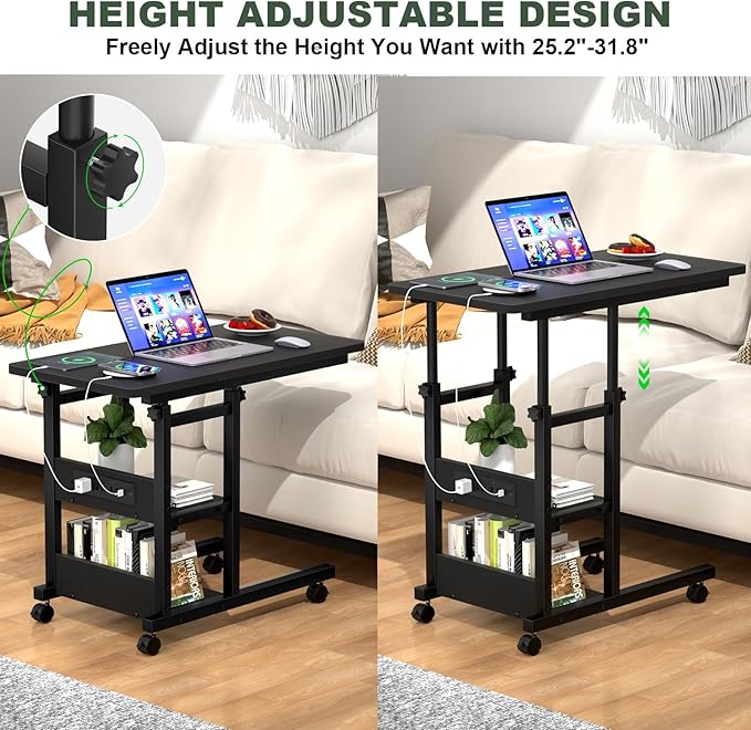 C Shaped End Table Height Adjustable - Image 6