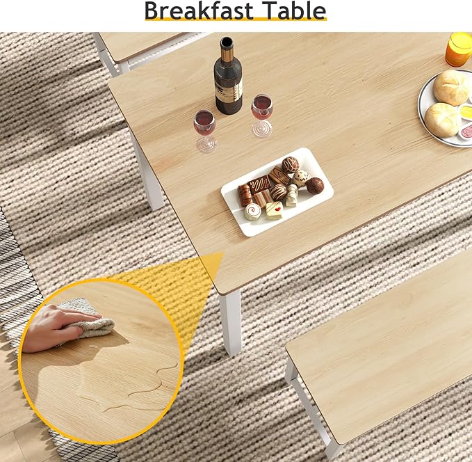 Rovibek 43" Dining Table Benches Set - Image 4