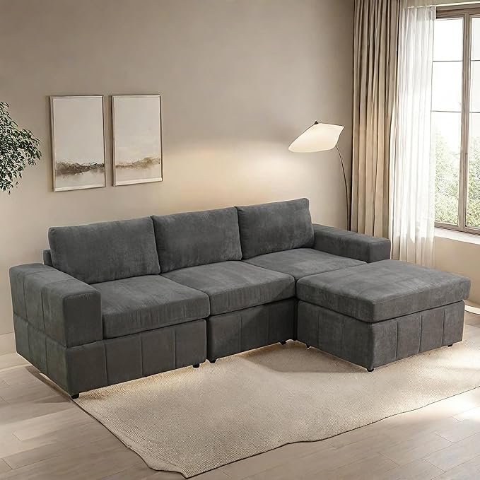 Sectional Couches for Living Room, 102″ Modular Sectional Sofa by GlasFlength