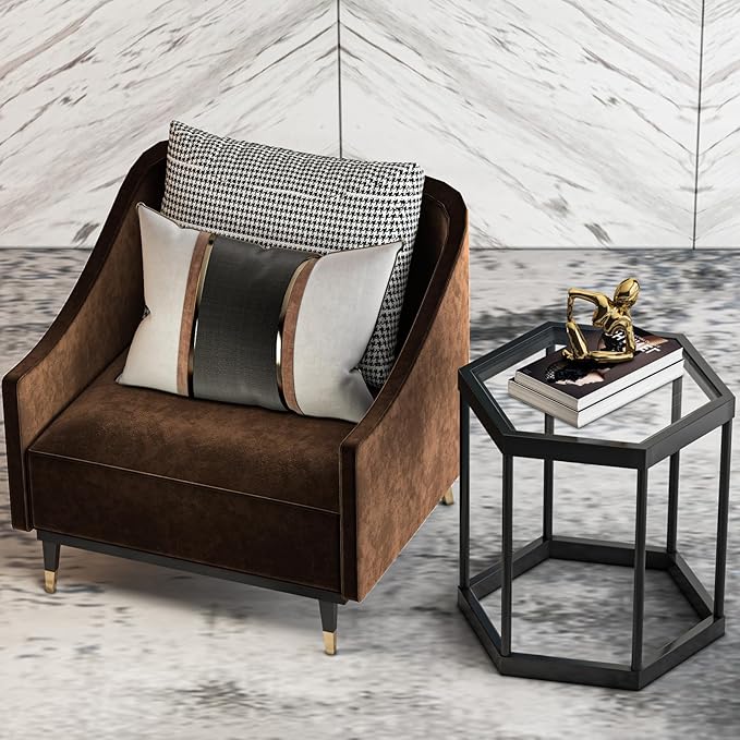 Coffee Table Glass Modern Coffee Table, Hexagon Free Combination Glass Center - Image 7
