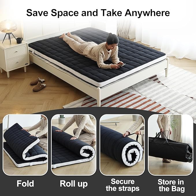 Tiita Japanese Floor Mattress, 4” Thicken Futon Mattress - Image 6