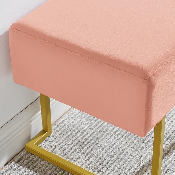 Modern Style Bedroom Single Seat Bench, Cushioned Bed end Stool, Living Room - Image 5
