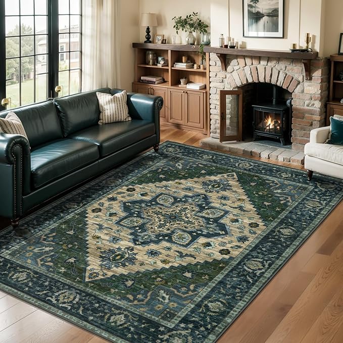 Tangsoo 4x6 Washable Rug Vintage Non Slip Indoor, Distressed Carpet - Image 3