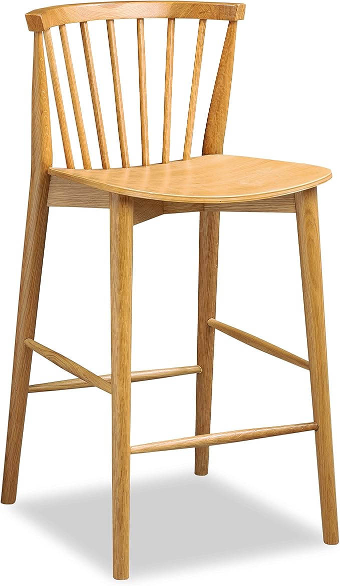 POLY & BARK Ligna Counter Stool Oak– Mid-Century Inspired Stool by POLYBARK