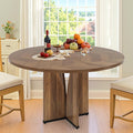 Round Dining Table for 4, 39 Inch Small Dinner Table Farmhouse Wooden Circle by Unknown