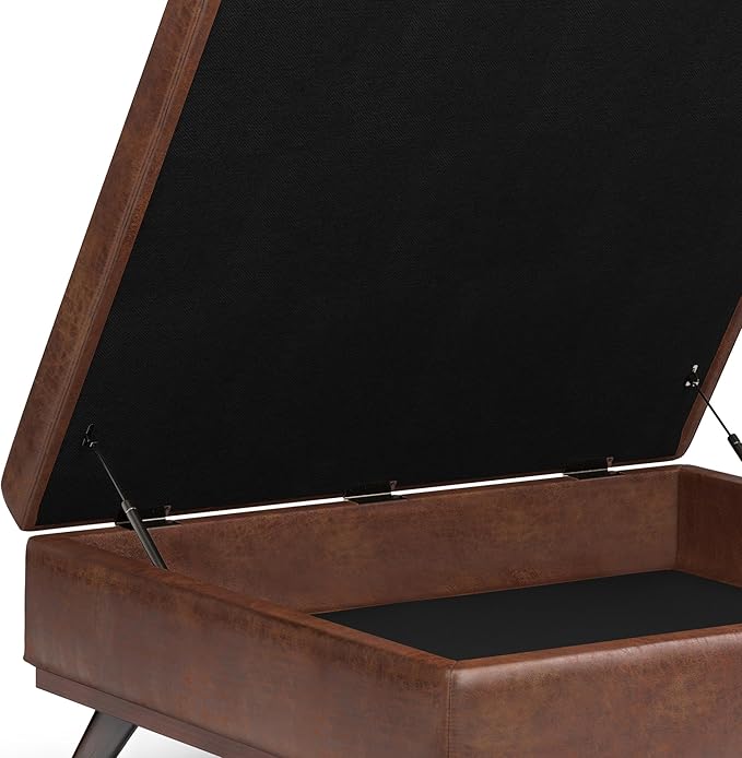 SIMPLIHOME Owen 40 inch Wide Mid Century Modern Square XL Coffee Table Storage - Image 7
