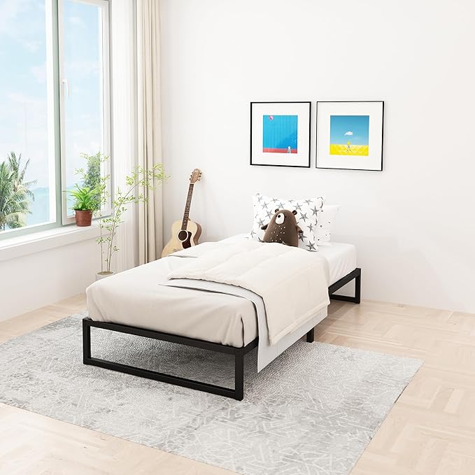 12 Inch Twin Size Bed Frames Heavy Duty Metal Twin Platform Bed Frame No Box - Image 5