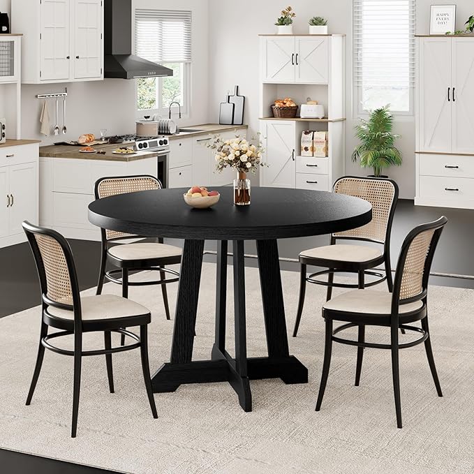 GarveeHome Round Dining Table for 4, Kitchen Dining Room Circle Dinner Pedestal - Image 5