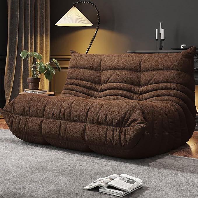 Bean Bag Chairs for Adults, Memory Foam Couch Loveseat Sofa Chair, Soft Teddy by WHGBJA