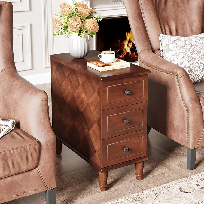 Tribesigns Solid Wood End Table, Fully Assembled Narrow Side Table - Image 4