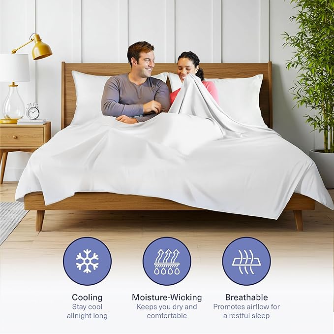 Kickoff Viscose Bamboo Sheets Twin XL Size 3-pc 100% Organic Bamboo Viscose Bed - Image 3
