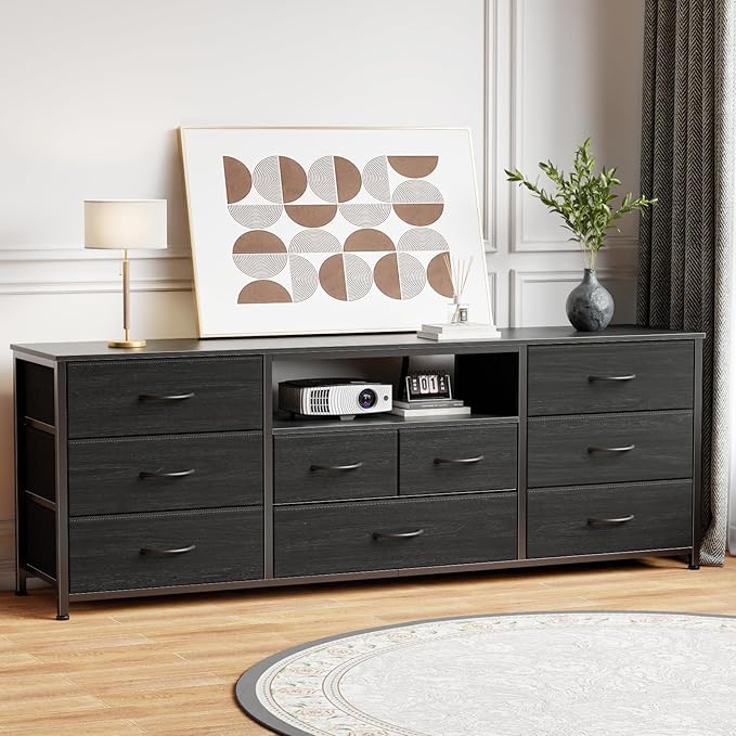 Furnulem 9 Drawer Dresser, 63” Long TV Stand - Image 7