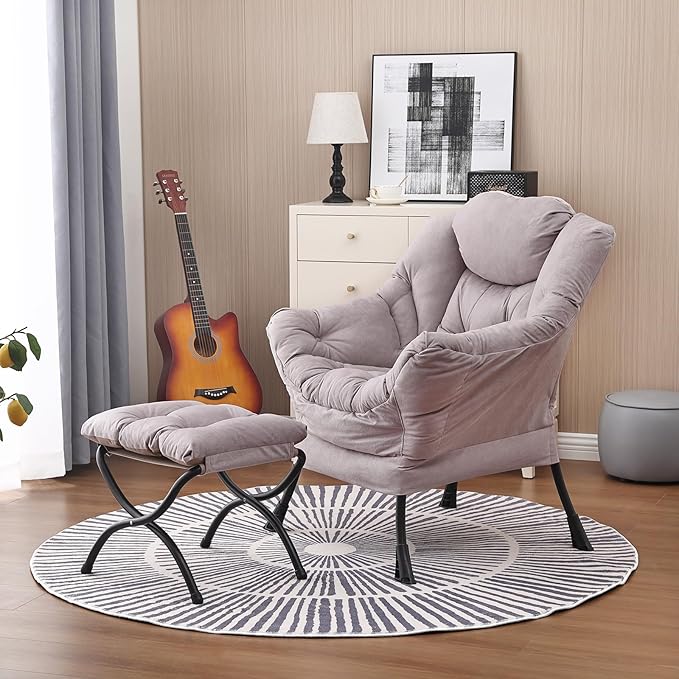 Lazy Chair and Ottoman, Large Accent Lounge Chair - Image 7