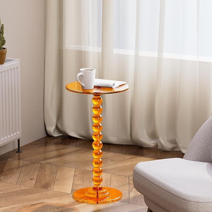 Acrylic Side Table, End Table Round Top - Image 9