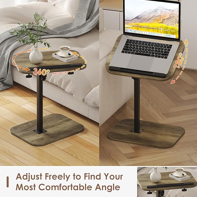 Sofa Couch Arm Table Tv Tray Small Bed Stand C Shaped Side End Tables - Image 3