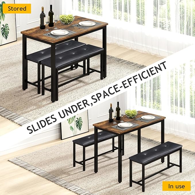 Rovibek Dining Room Table Bench Set - Image 3