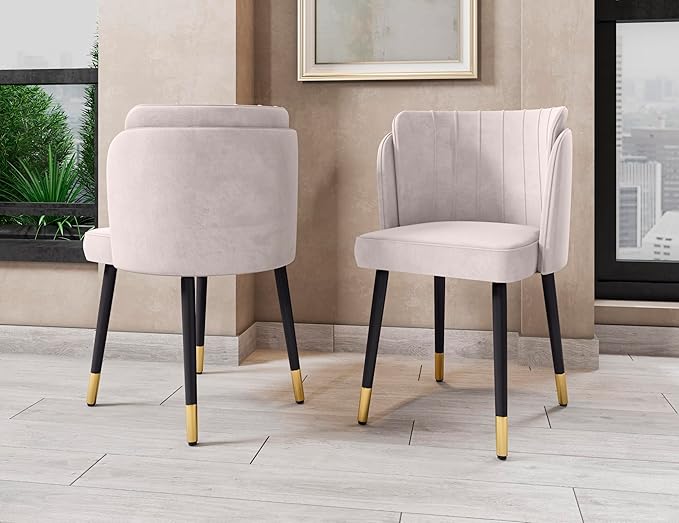 Manhattan Comfort Zephyr Modern Velvet Dining Chair, Solid Wood Frame - Image 2