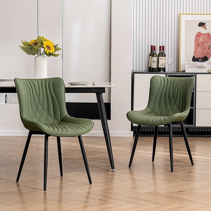 YOUTASTE Dining Chairs Set of 2 Upholstered Mid Century Modern Kitchen & Dining by YOUTASTE