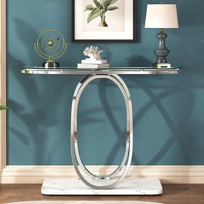 O&K FURNITURE Glass Console Tables - Image 3