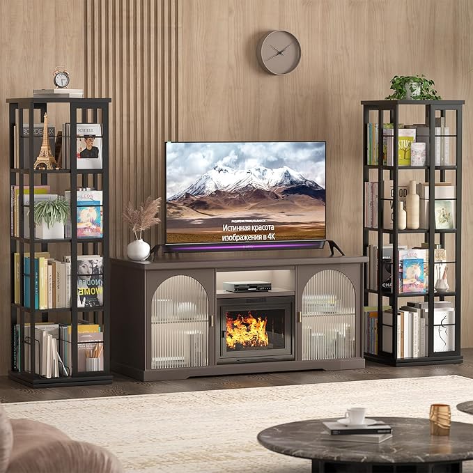 Aheaplus Rotating Bookshelf, 360 Display Wood Spinning Bookshelf, Floor - Image 8