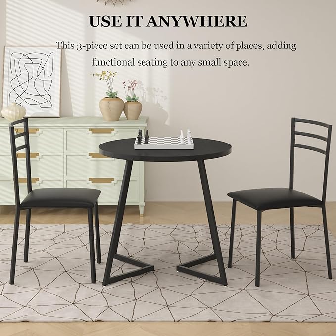 VECELO Small Round Kitchen Table - Image 3
