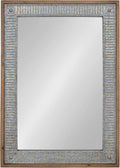 Kate and Laurel Deely Farmhouse Wood and Metal Wall Mirror, Rustic Brown by KateandLaurel