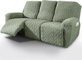 vctops 8 Pieces Geometric Jacquard Plush Recliner Sofa Covers Soft Fuzzy Fluffy by vctops