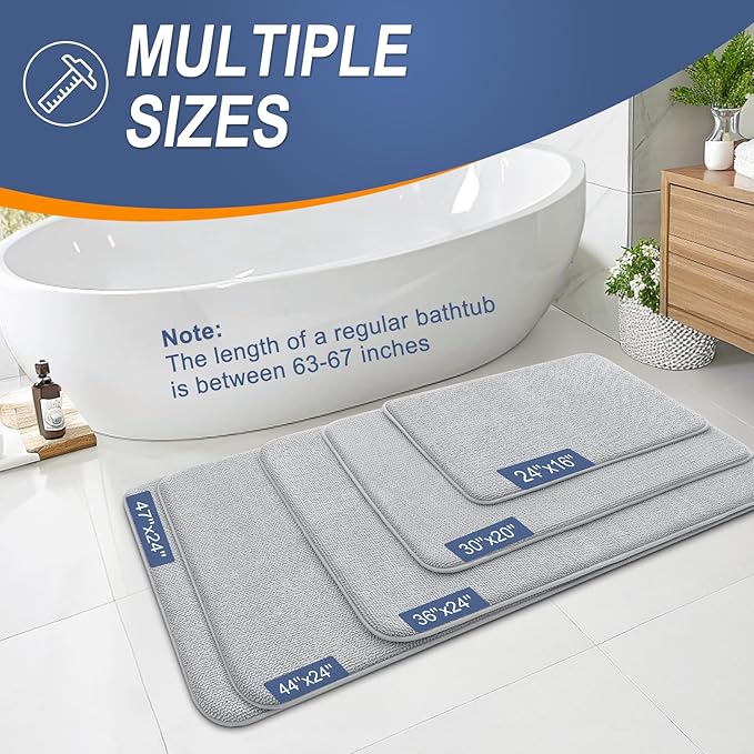 OLANLY Thick Memory Foam Bath Mat Rug 24x16, Extra Soft Absorbent Bathroom Rug - Image 5