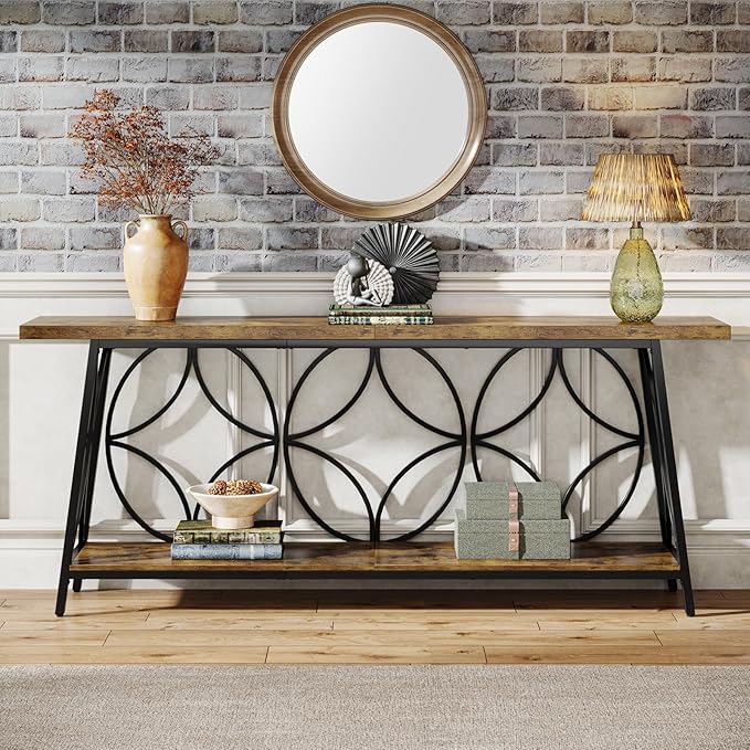70.9-Inch Sofa Table, 2-Tier Narrow Console Table - Image 4