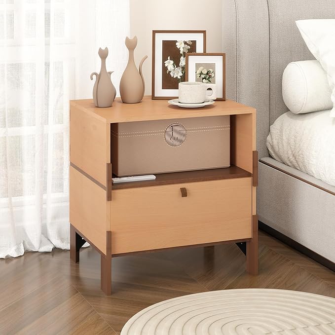 SBS-AL-21-1 Sebastack Night Stand, Customizable 2 Drawers Bedside Table by WHOOSPEREH