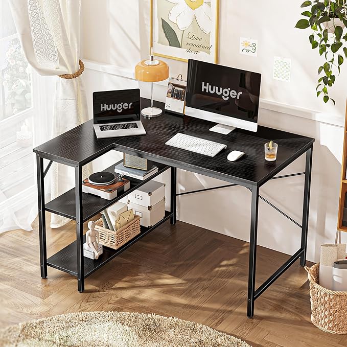 Huuger L Shaped Desk, 39 Inches Computer Desk - Image 2