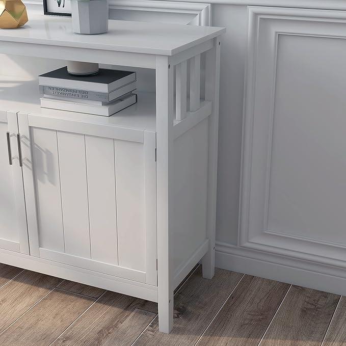 RASOO Buffet Cabinet White Kitchen Sideboard Buffet Storage Server Cupboard - Image 5