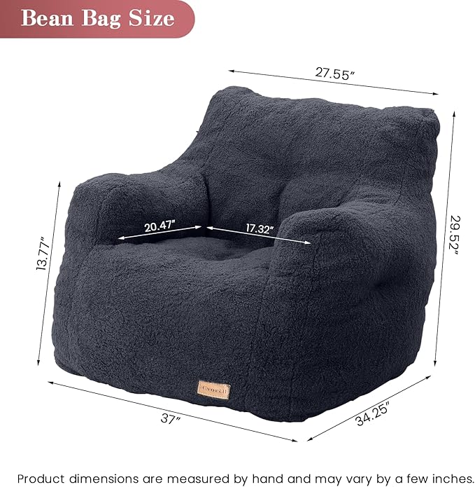 Bean Bag Chair with Filler, Bean Bag Sofa with Tufted Soft Stuffed Filling - Image 2
