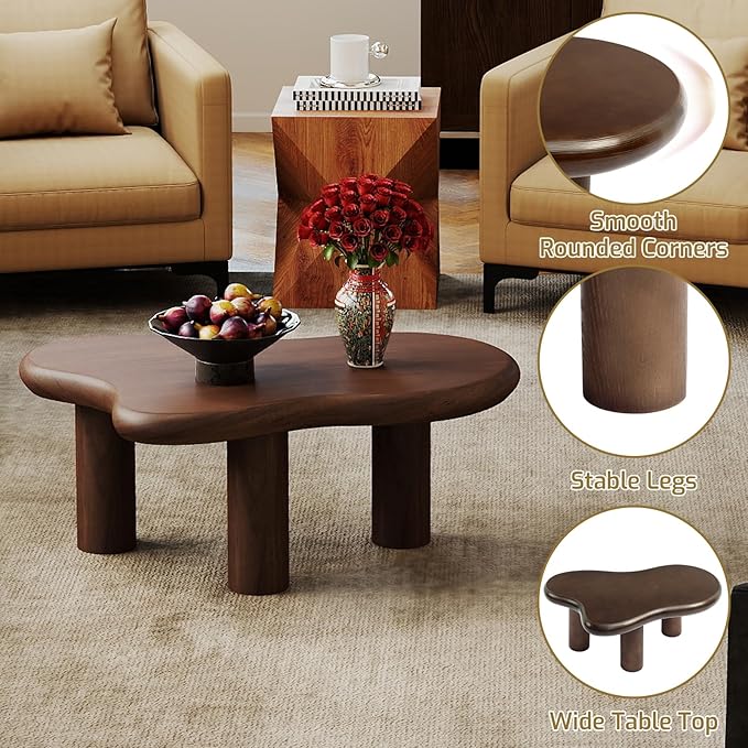 HollyHOME Cloud Coffee Table, Unique Design Accent Table - Image 4