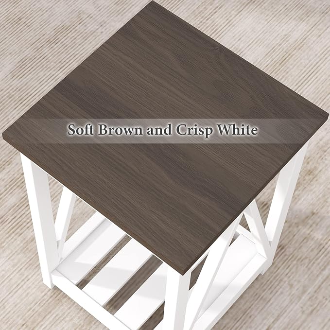 ChooChoo Farmhouse End Table, Rustic Vintage End Side Table - Image 8