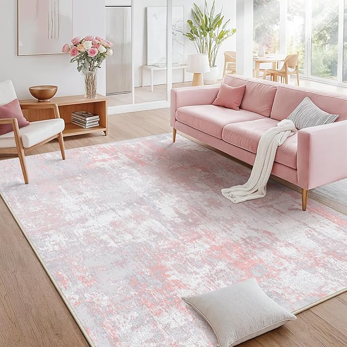 Washable Area Rugs 7'x9' Non-Slip Modern Abstract Soft - Image 2