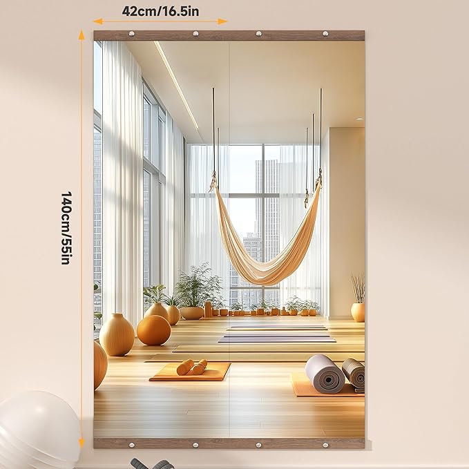 Hasipu 2Pcs 55''x17'' Home Gym Mirror Large Full Length Wall Mounted Full Body - Image 3