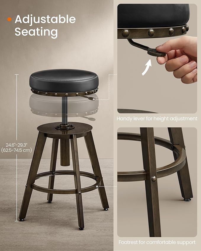 SONGMICS HOME Bar Stools, Steampunk Counter Stool - Image 5