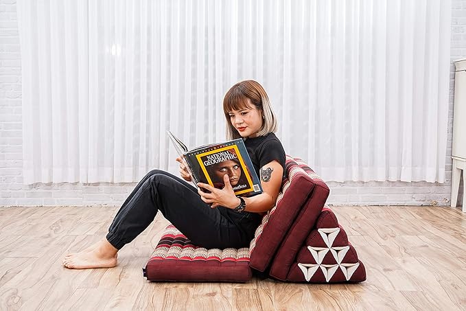 Leewadee 3-Fold Mat XXL with Triangle Cushion – Firm TV Pillow, Foldable - Image 4
