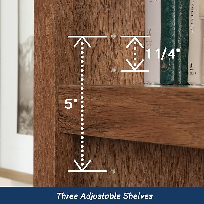 Sauder Miscellaneous Storage 5 Split Bookcase/Book Shelf, L: 35.28" x W: 13.23" - Image 8