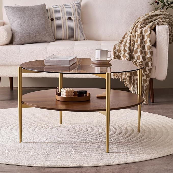 Round Coffee Table, Mid-Century Modern Design, D30 x H17, - Image 3