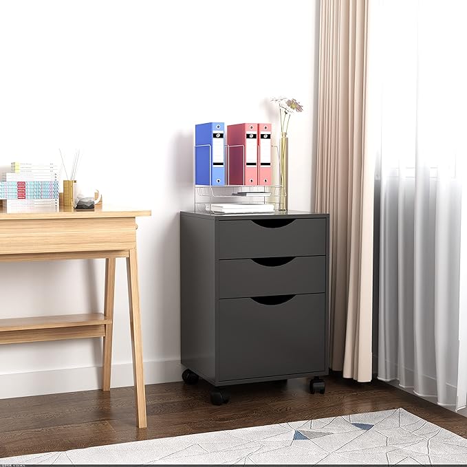 QDSSDECO 3 Drawer Mobile File Cabinet, Rolling Vertical Filing Cabinet fits A4 - Image 5