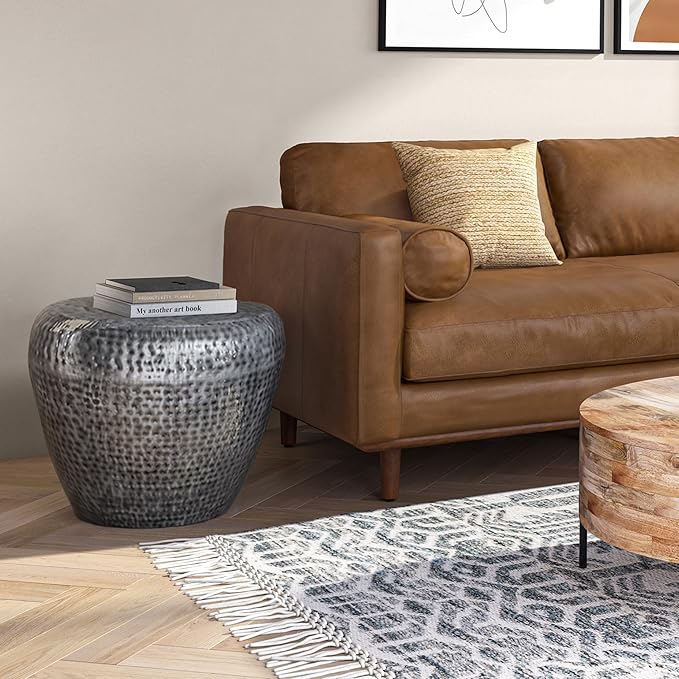 SIMPLIHOME Preston Modern Industrial 22 inch Wide Metal Metal Side Table in - Image 2