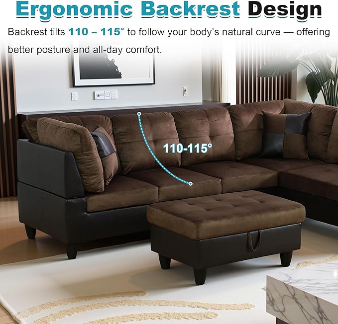 103.5" Oversized Sectional Couch, L Shaped Couch - Image 6