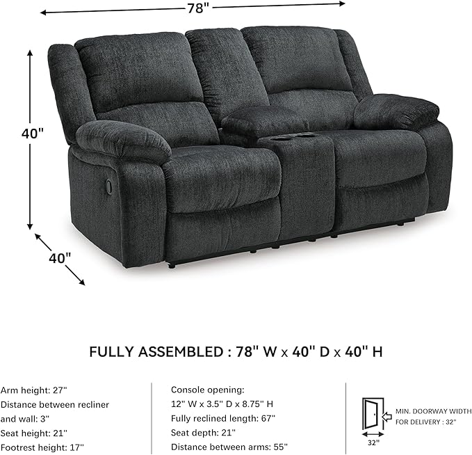 Signature Design by Ashley Draycoll Contemporary Double Reclining Manual - Image 3