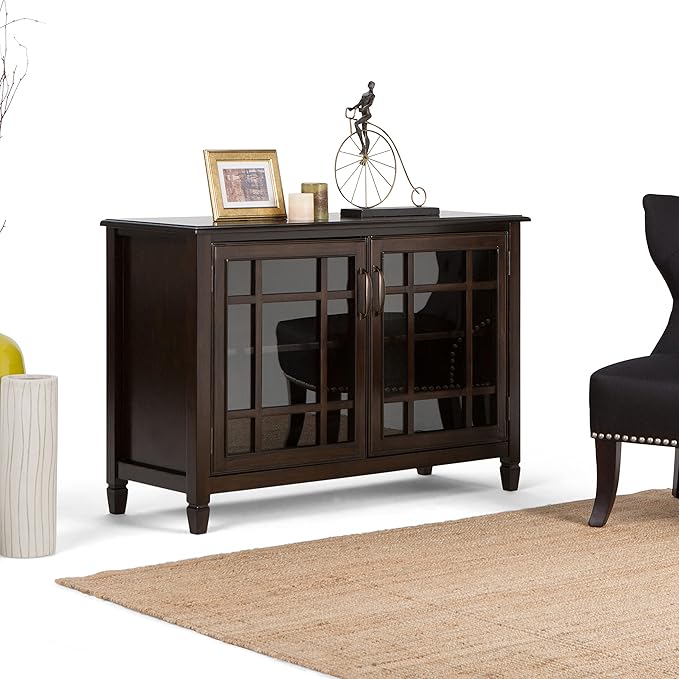 SIMPLIHOME Connaught SOLID WOOD 46 inch Wide Traditional Low Storage Cabinet in - Image 2