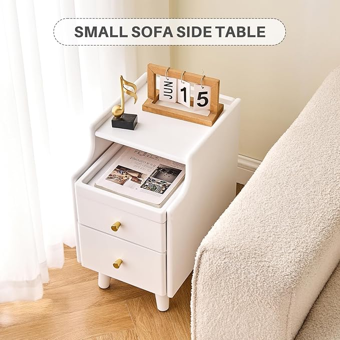 Uniclinens White Narrow Nightstand - Image 7