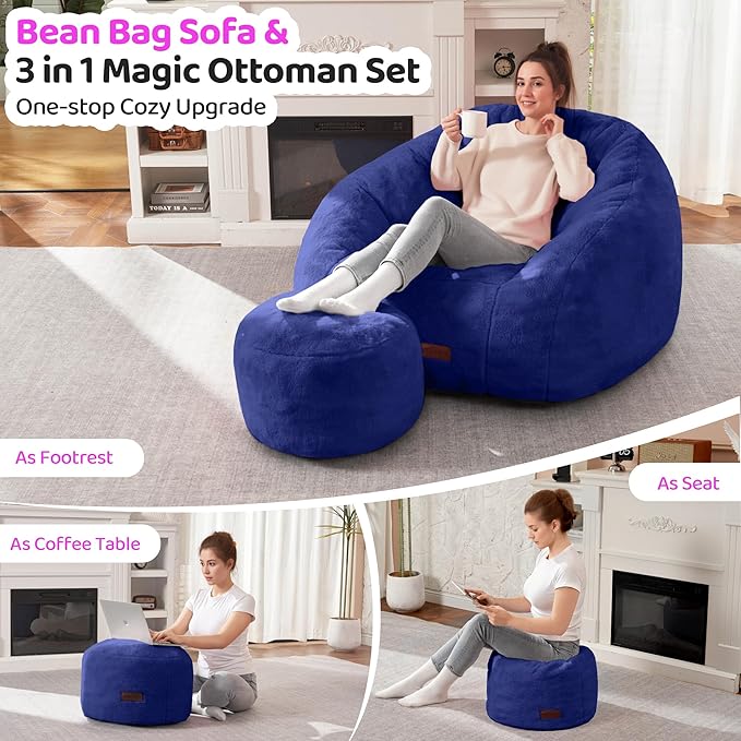 HABUTWAY Bean Bag Chair, Giant Bean Bag Chairs - Image 4