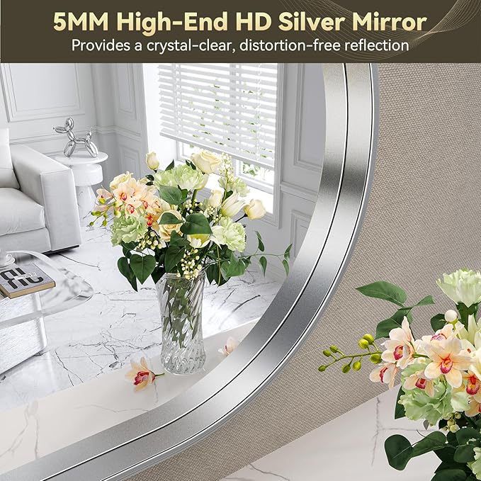 Brightify Arched Mirror, Arched Wall Mirror, 26 x 38 Inch Silver Arch Mirror - Image 4
