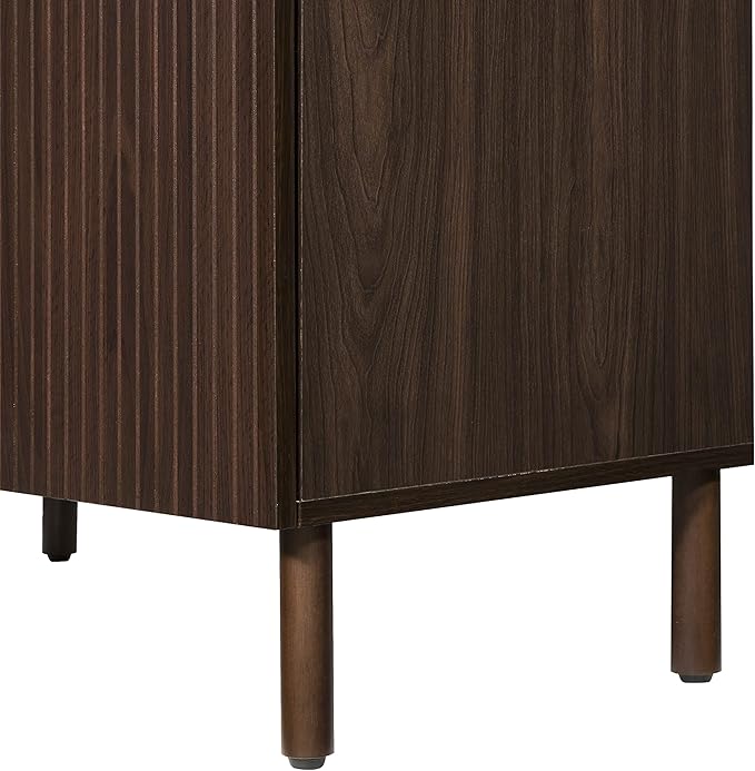 Sango Merk 2-Door Cabinet, Modern Walnut Storage Cabinet - Image 6